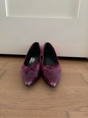 Stuart Weitzman Pointed Ballet Flats in Deep Plum size 9.5